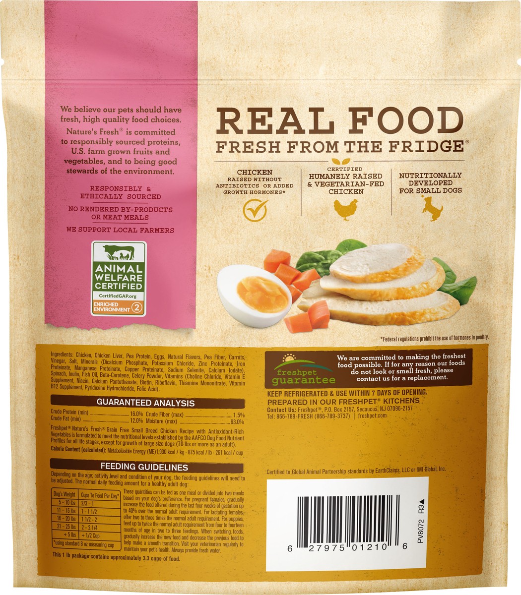 slide 4 of 5, Freshpet Nature's Fresh Small Breed Chicken Recipe Dog Food Pouch, 1 lb
