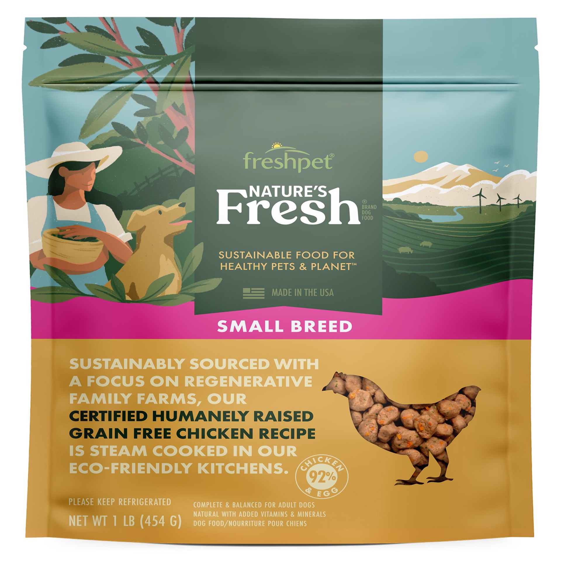 slide 1 of 28, Freshpet Healthy & Natural Dog Food, Small Breed Fresh Certified Humanely Raised Chicken Recipe, 1 lb, 1 lb