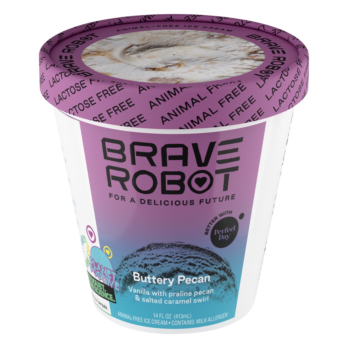 slide 1 of 6, Brave Robot Buttery Pecan Nondairy Frozen Dessert, 14 fl oz