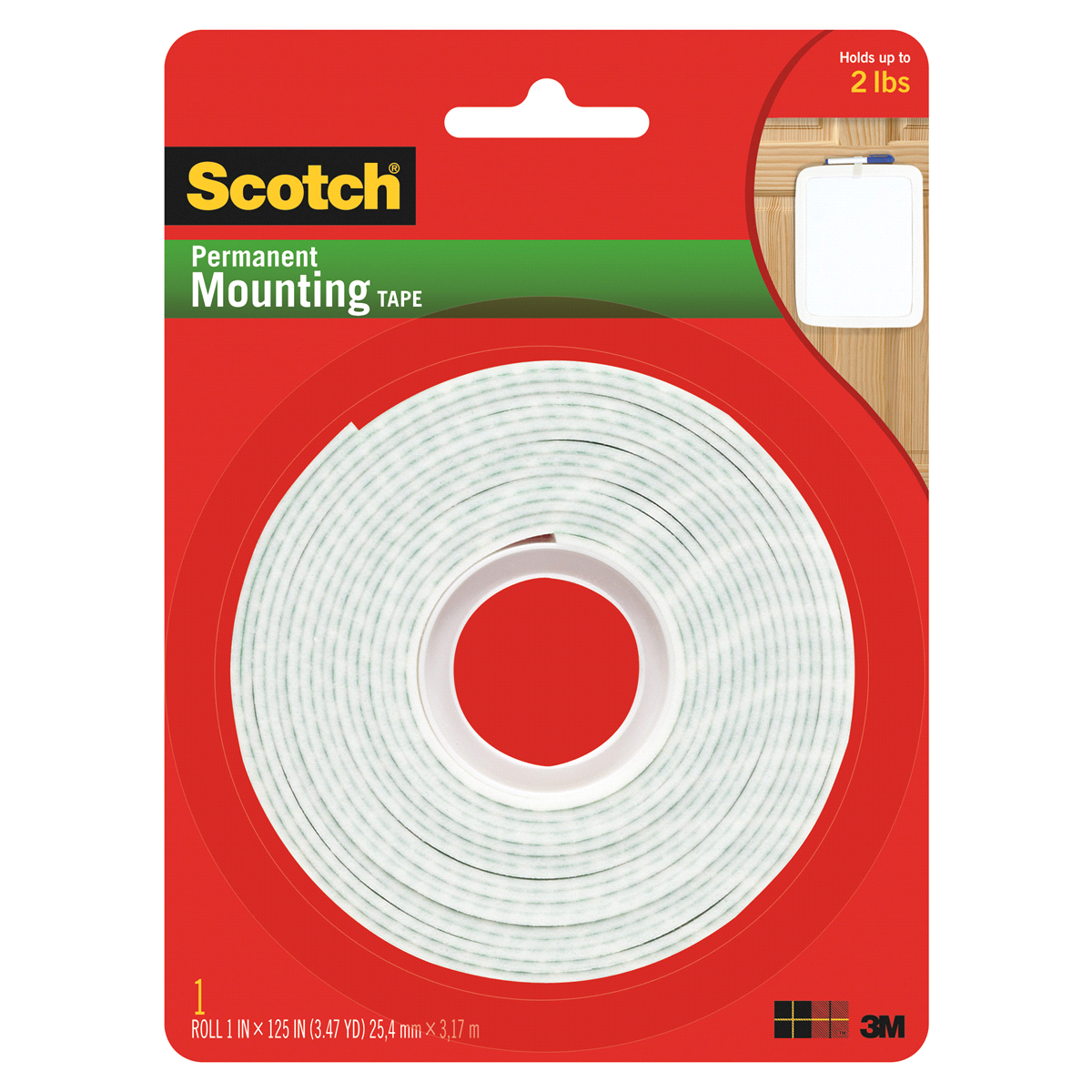 slide 1 of 1, Scotch Permanent Mounting Tape, 1 ct