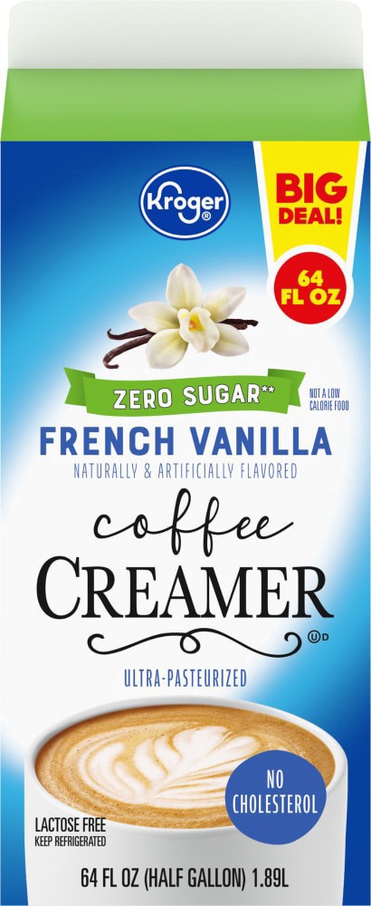 slide 3 of 4, Kroger Zero Sugar French Vanilla Coffee Creamer - 64 fl oz, 64 fl oz