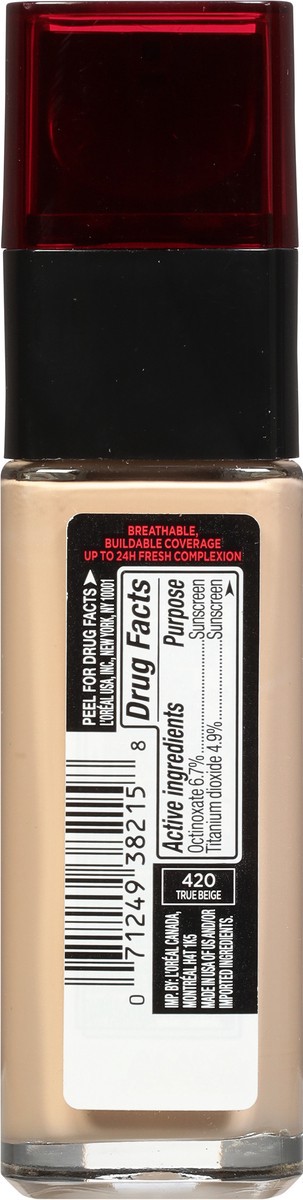 slide 5 of 9, L'Oréal Infallible 24-Hour Fresh Wear Lightweight Foundation - True Beige, 1 fl oz