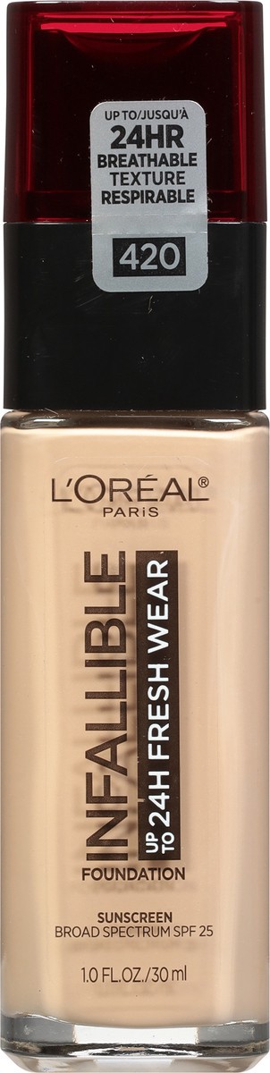 slide 6 of 9, L'Oréal Infallible 24-Hour Fresh Wear Lightweight Foundation - True Beige, 1 fl oz