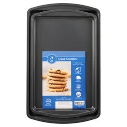 Grand Gourmet Medium & Large Cookie Pan, Dark Grey Set