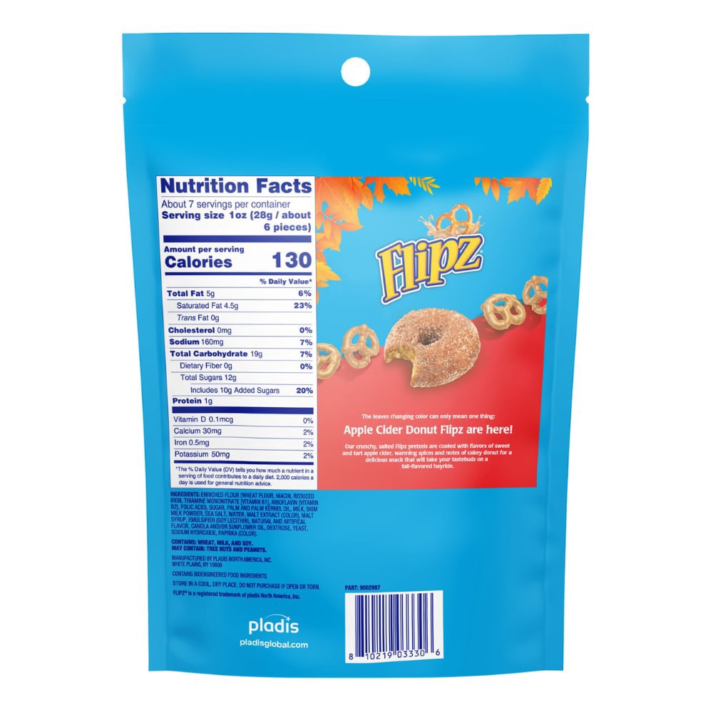 slide 2 of 2, Flipz® Apple Cider Donut Flavored Covered Pretzels, 6.5 oz