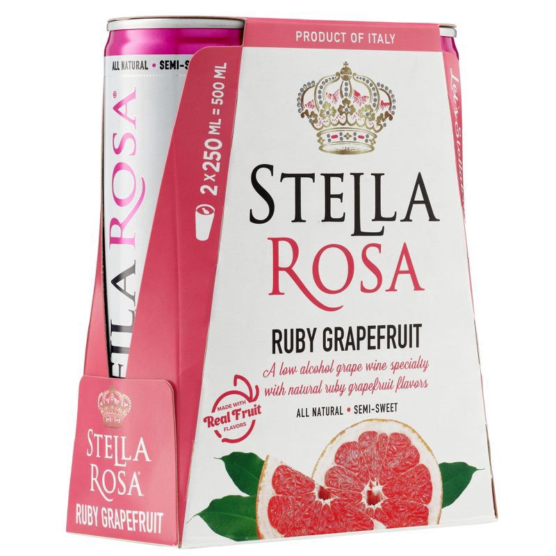 slide 4 of 6, Stella Rosa Ruby Grapefruit Wine - 2pk/250ml Cans, 2 ct; 250 ml