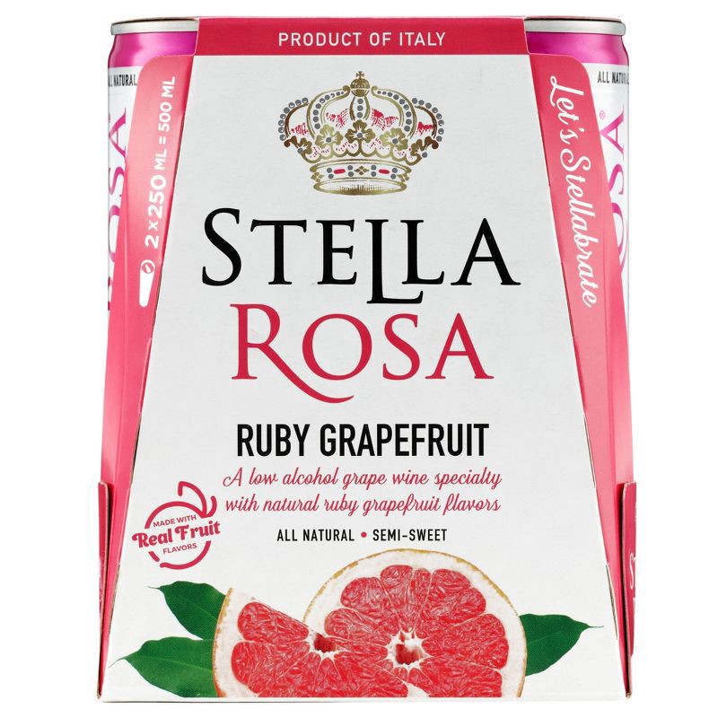 slide 1 of 6, Stella Rosa Ruby Grapefruit Wine - 2pk/250ml Cans, 2 ct; 250 ml