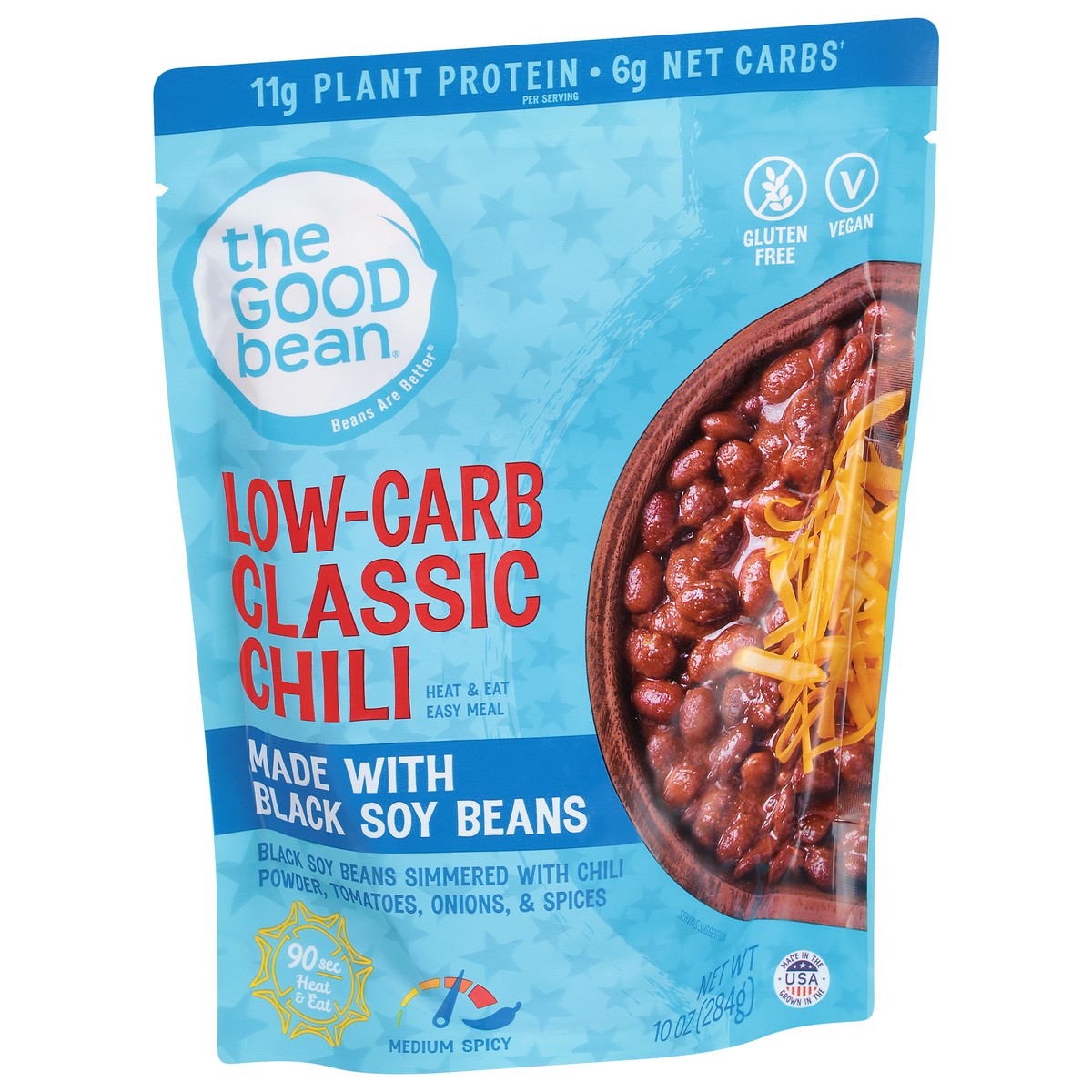 slide 5 of 9, The Good Bean Low-Carb Medium Spicy Classic Chili 10 oz, 10 oz