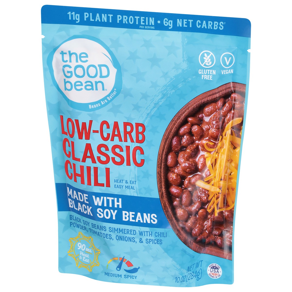slide 9 of 9, The Good Bean Low-Carb Medium Spicy Classic Chili 10 oz, 10 oz