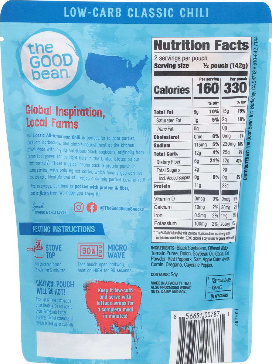 slide 7 of 9, The Good Bean Low-Carb Medium Spicy Classic Chili 10 oz, 10 oz