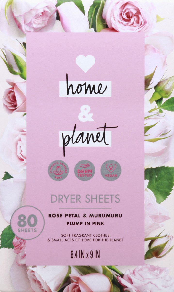 slide 4 of 5, Love Home and Planet Dryer Sheets 80 ea, 80 ct