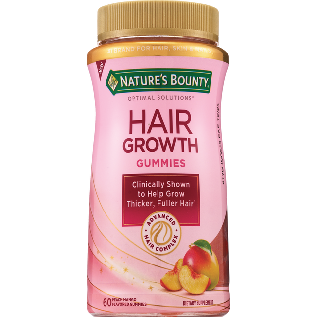 slide 1 of 1, Nature's Bounty Optimal Solutions Hair Growth Gummies, 60 Ct, 60 ct