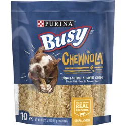 Purina Busy Rawhide Small/Medium Breed Dog Bones, Chewnola With Oats & Brown Rice