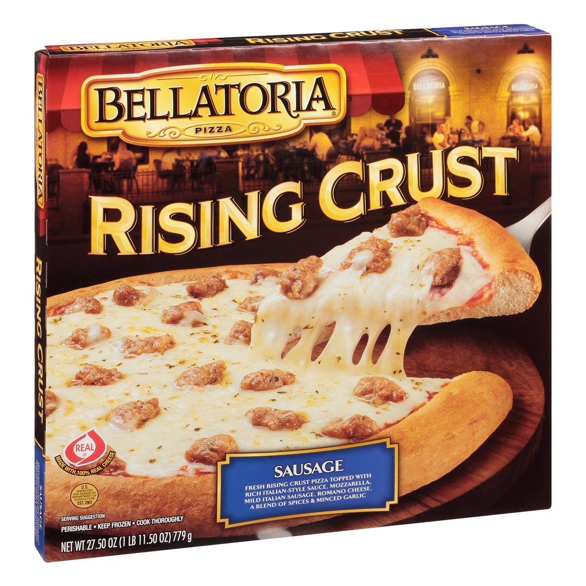 slide 13 of 13, Bellatoria Rising Crust Sausage Pizza 27.5 oz, 27.5 oz