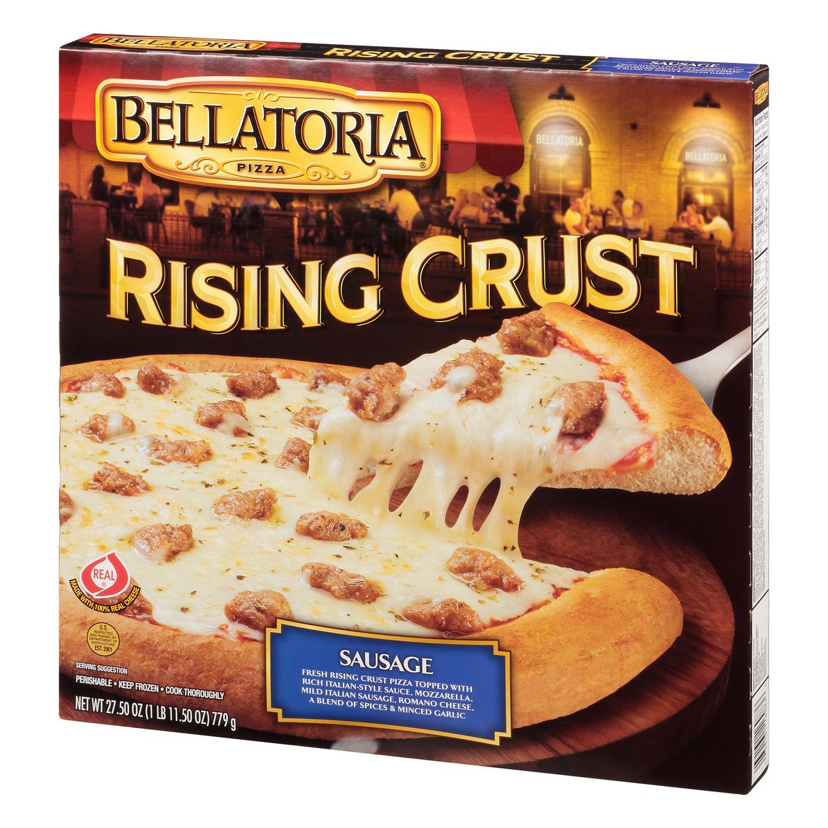 slide 9 of 13, Bellatoria Rising Crust Sausage Pizza 27.5 oz, 27.5 oz