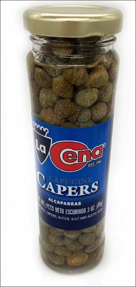 slide 1 of 1, La Cena Capers In Brine, 3 oz