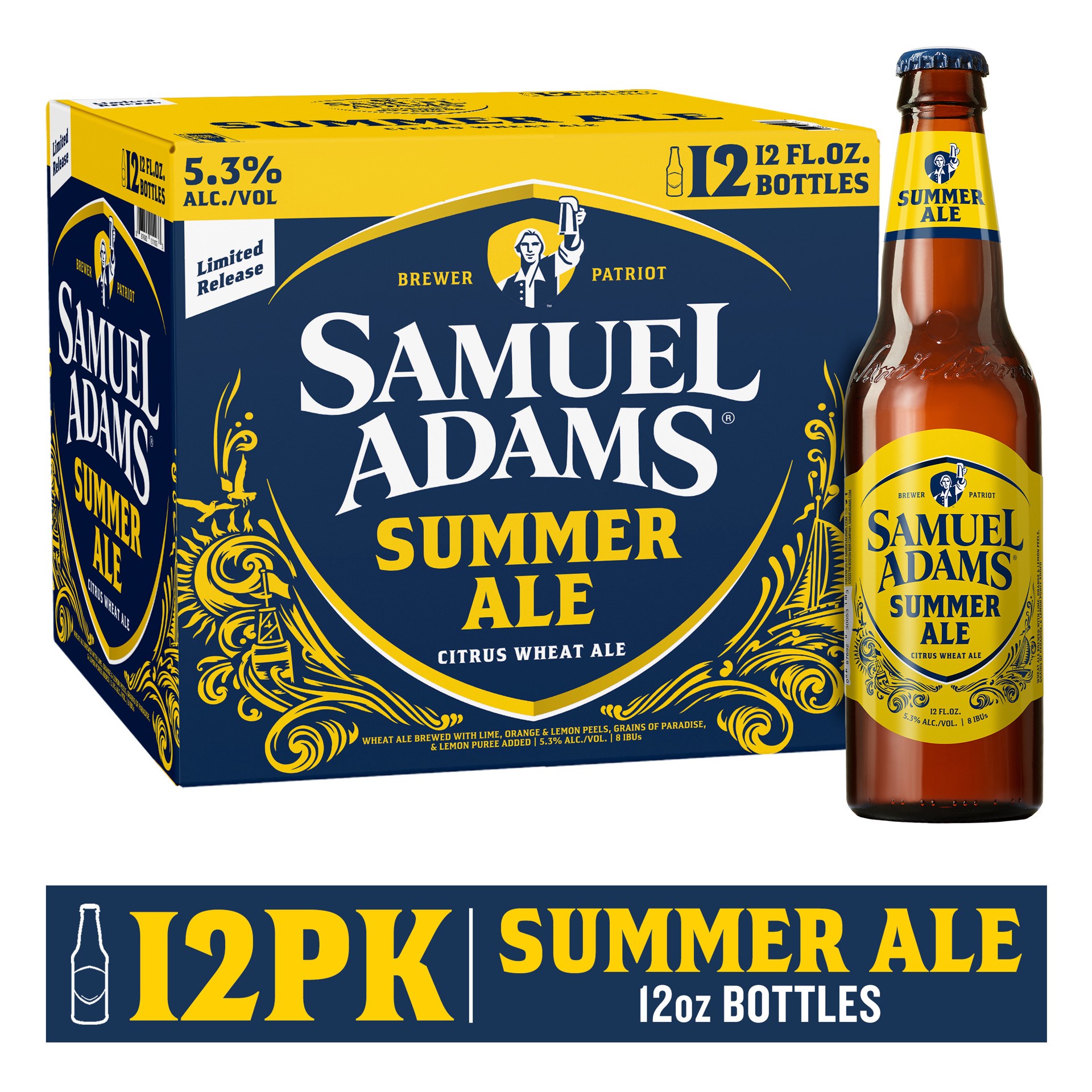 slide 1 of 2, Samuel Adams Summer Ale Seasonal Beer (12 fl. oz. Bottle, 12pk.), 12 ct; 12 fl oz  