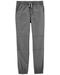 Carter's Carters Kid Elastic Waist Poplin Joggers Grey 5
