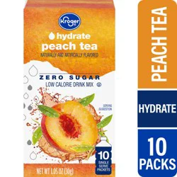 Kroger Lite Peach Tea Drink Mix Singles - 10 ct; 0.105 oz
