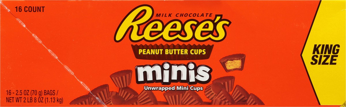 slide 5 of 13, Reese's Minis Unwrapped King Size Milk Chocolate Peanut Butter Cups 16 ea, 16 ct