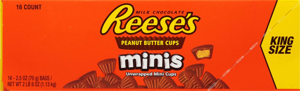 slide 7 of 13, Reese's Minis Unwrapped King Size Milk Chocolate Peanut Butter Cups 16 ea, 16 ct
