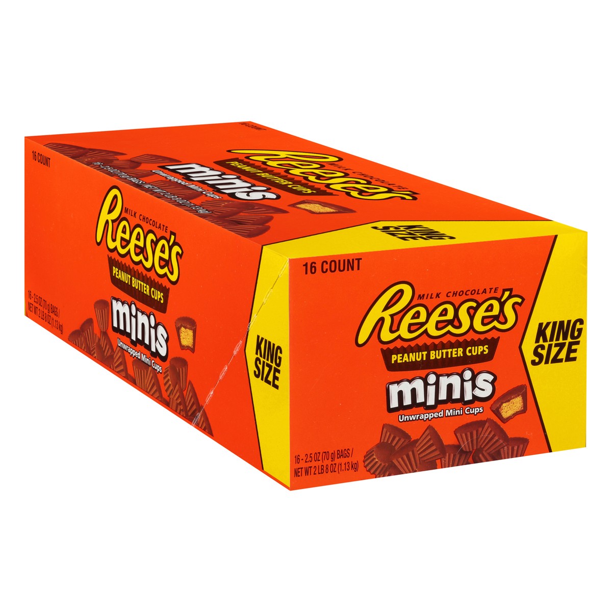 slide 12 of 13, Reese's Minis Unwrapped King Size Milk Chocolate Peanut Butter Cups 16 ea, 16 ct