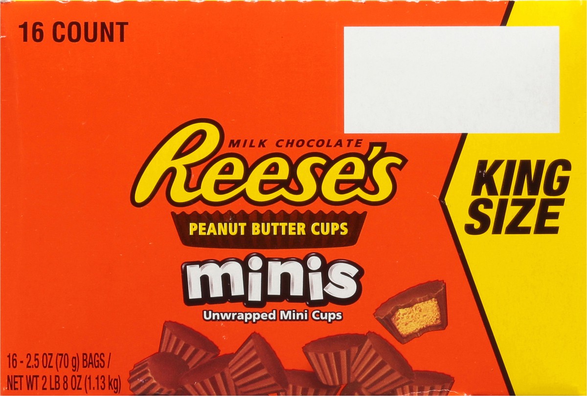 slide 3 of 13, Reese's Minis Unwrapped King Size Milk Chocolate Peanut Butter Cups 16 ea, 16 ct