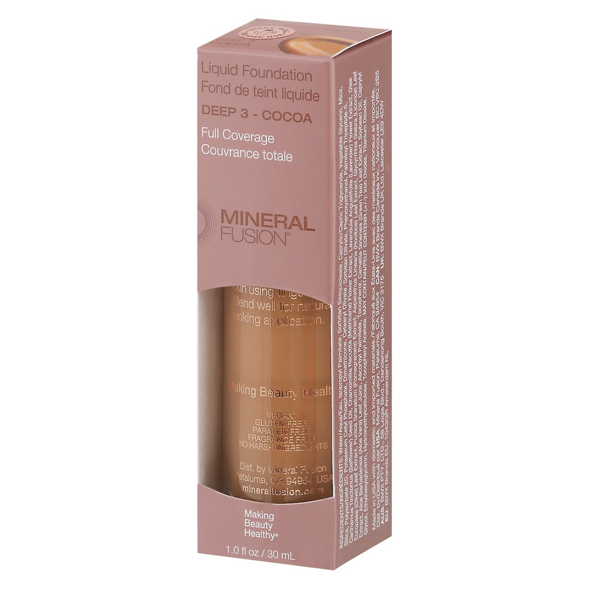 slide 2 of 12, Mineral Fusion Deep 3 - Cocoa Full Coverage Liquid Foundation 1.0 fl oz, 1 ct
