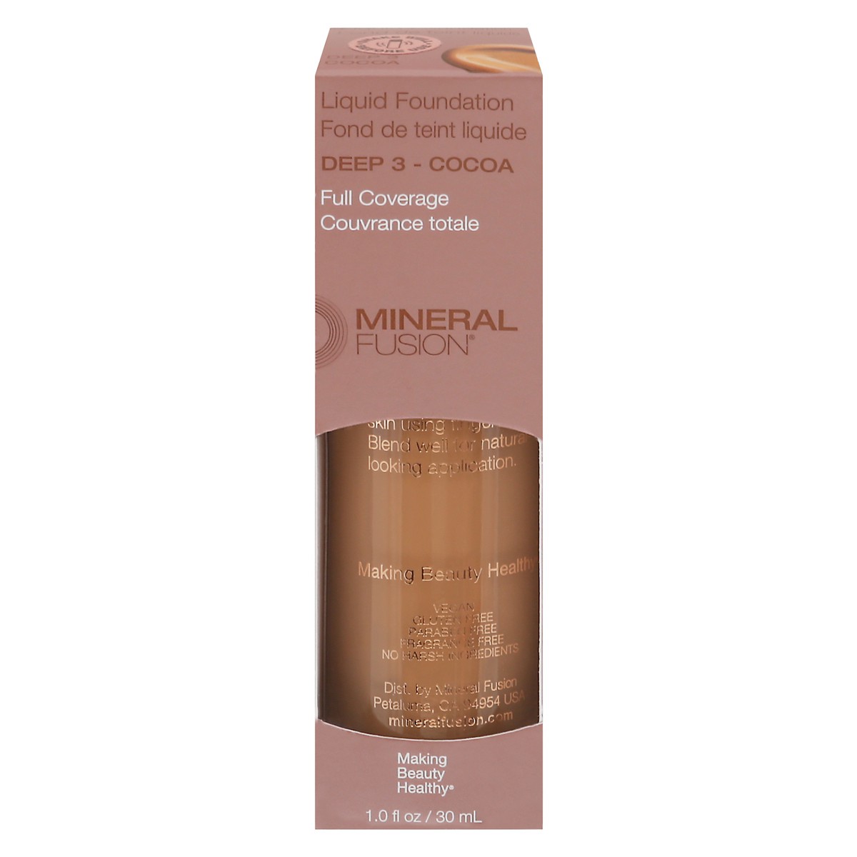 slide 6 of 12, Mineral Fusion Deep 3 - Cocoa Full Coverage Liquid Foundation 1.0 fl oz, 1 ct