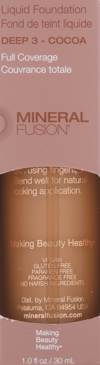 slide 12 of 12, Mineral Fusion Deep 3 - Cocoa Full Coverage Liquid Foundation 1.0 fl oz, 1 ct