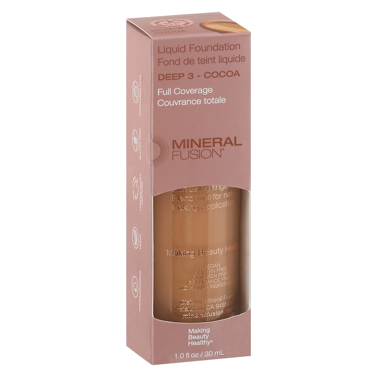 slide 7 of 12, Mineral Fusion Deep 3 - Cocoa Full Coverage Liquid Foundation 1.0 fl oz, 1 ct
