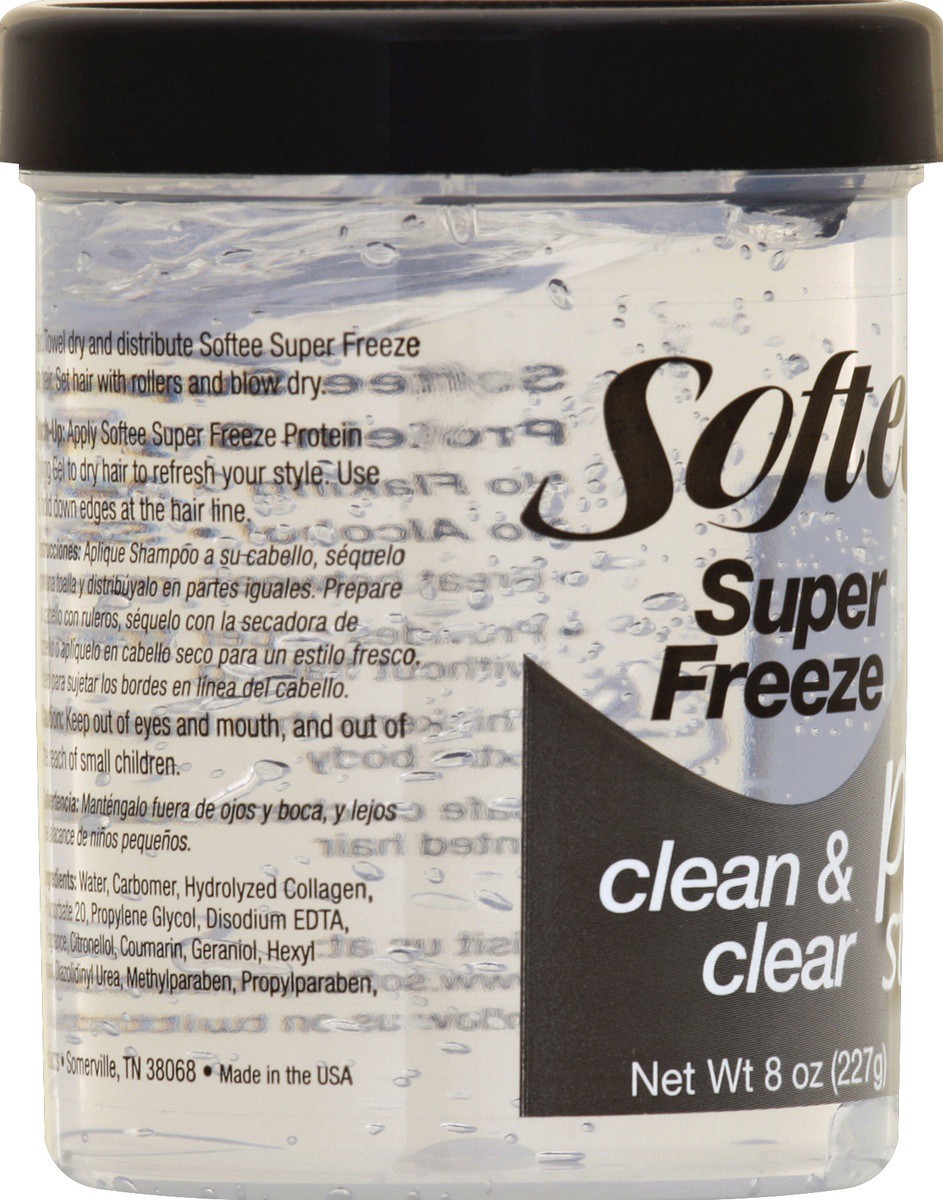 slide 3 of 5, Softee Super Freeze Protein Styling Clean & Clear Gel, 8 oz