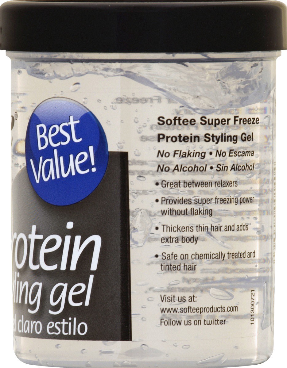 slide 5 of 5, Softee Super Freeze Protein Styling Clean & Clear Gel, 8 oz