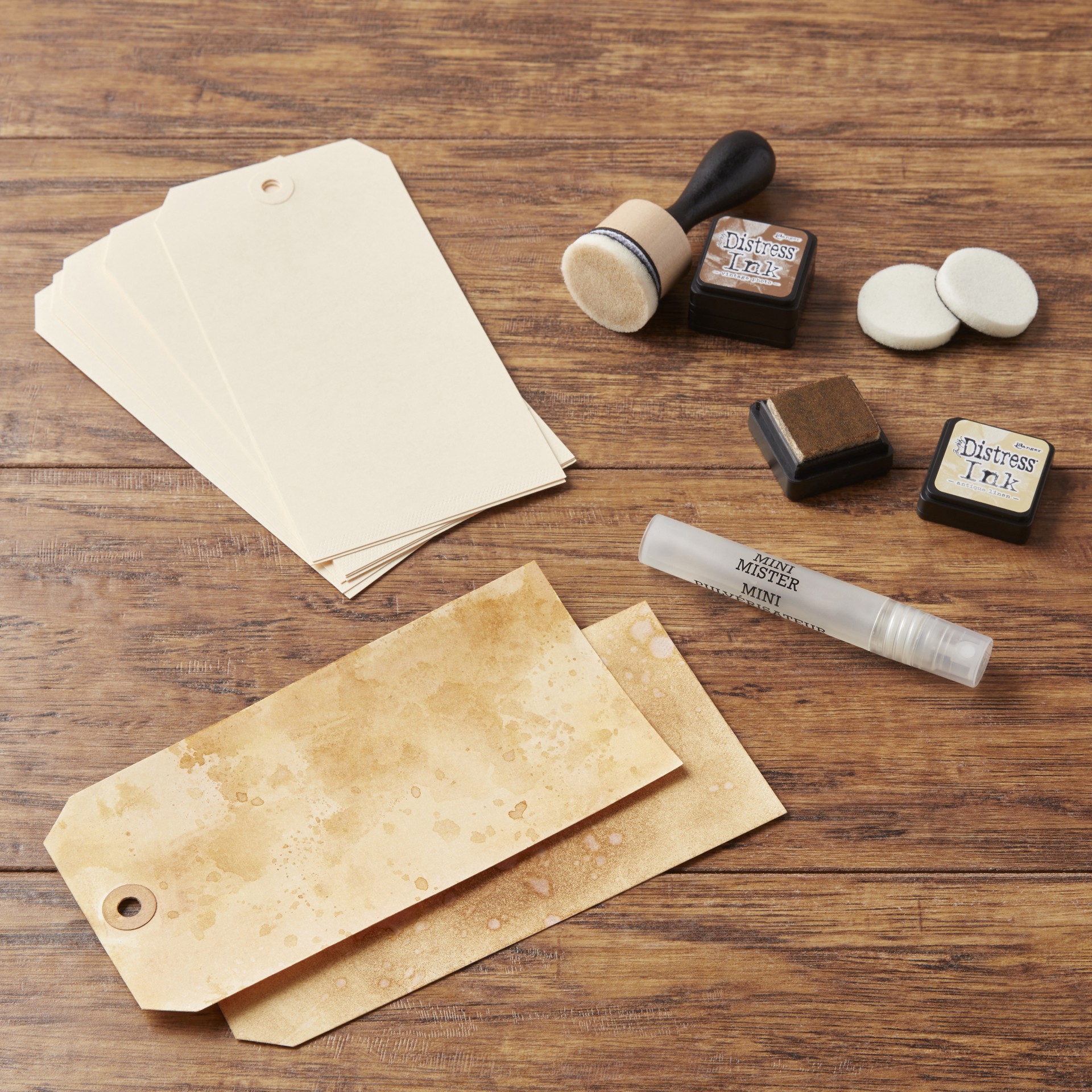 slide 3 of 4, Tim Holtz Distress Ink Kit, 10 #5 manila tags