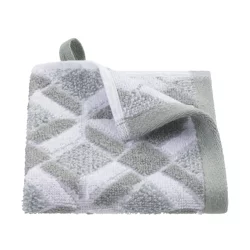 Martex Restore Washcloth - 13 in x 13 in - Gray Geo
