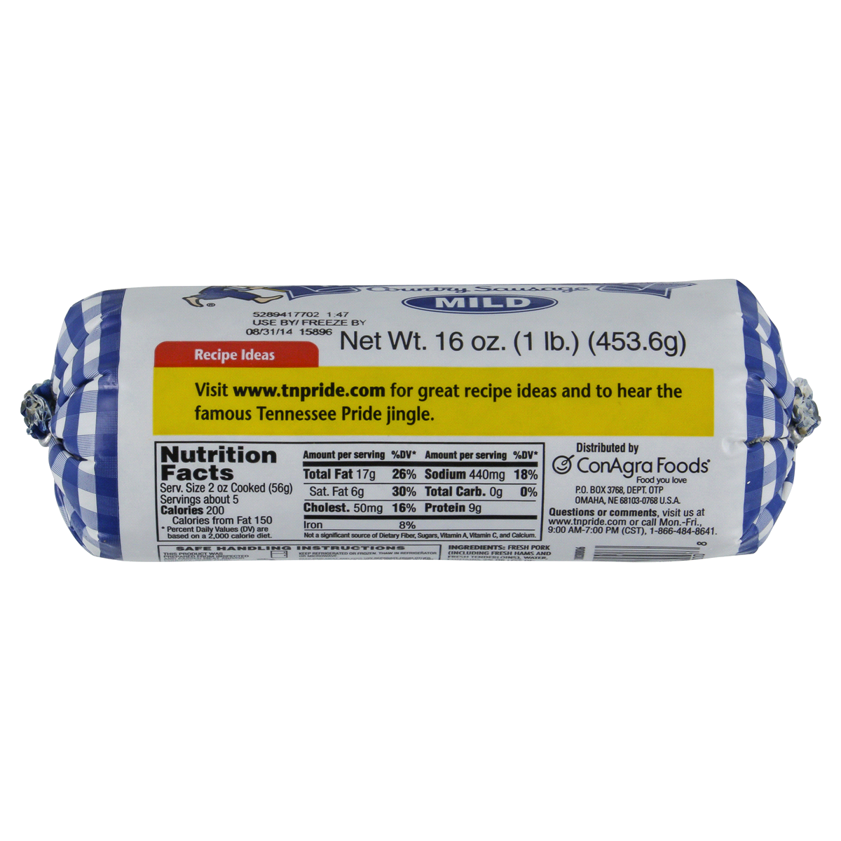 slide 2 of 4, Tennessee Pride Tenn Pride Mild Roll Sausage, 1 ct