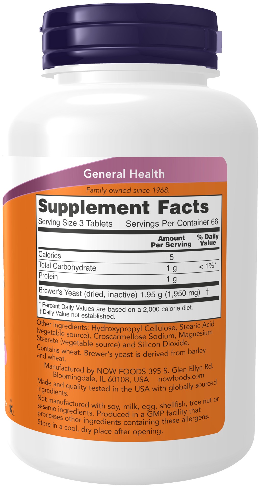 slide 2 of 4, NOW Brewer's Yeast 650 mg - 200 Tablets, 200 ct