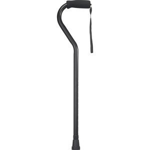 slide 1 of 1, CVS Health Offset Foam Handle Cane, Black Matte, 1 ct