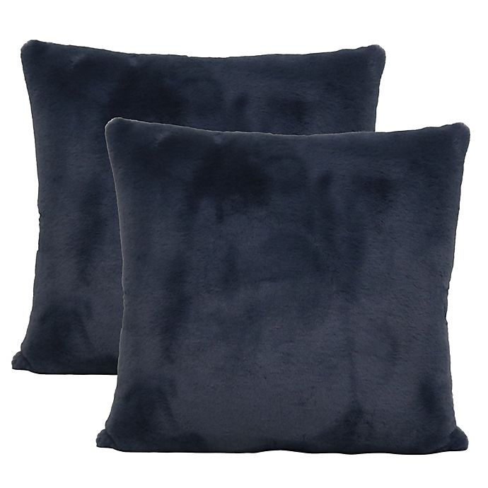 slide 1 of 1, Wamsutta Faux Fur Square Throw Pillows - Slate, 2 ct