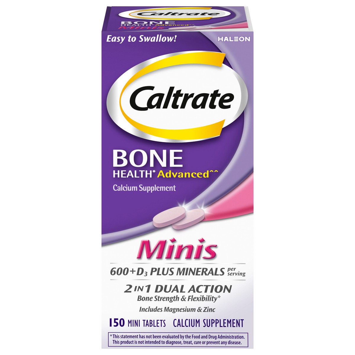 slide 1 of 8, Caltrate Minis 600+D3 Plus Minerals Calcium and Vitamin D Supplement Tablets, 150 Count, 1 ct