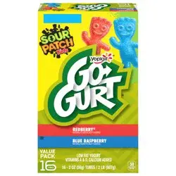 Yoplait Go-Gurt, Low Fat Yogurt, Sour Patch Kids, Variety Pack, 32 oz