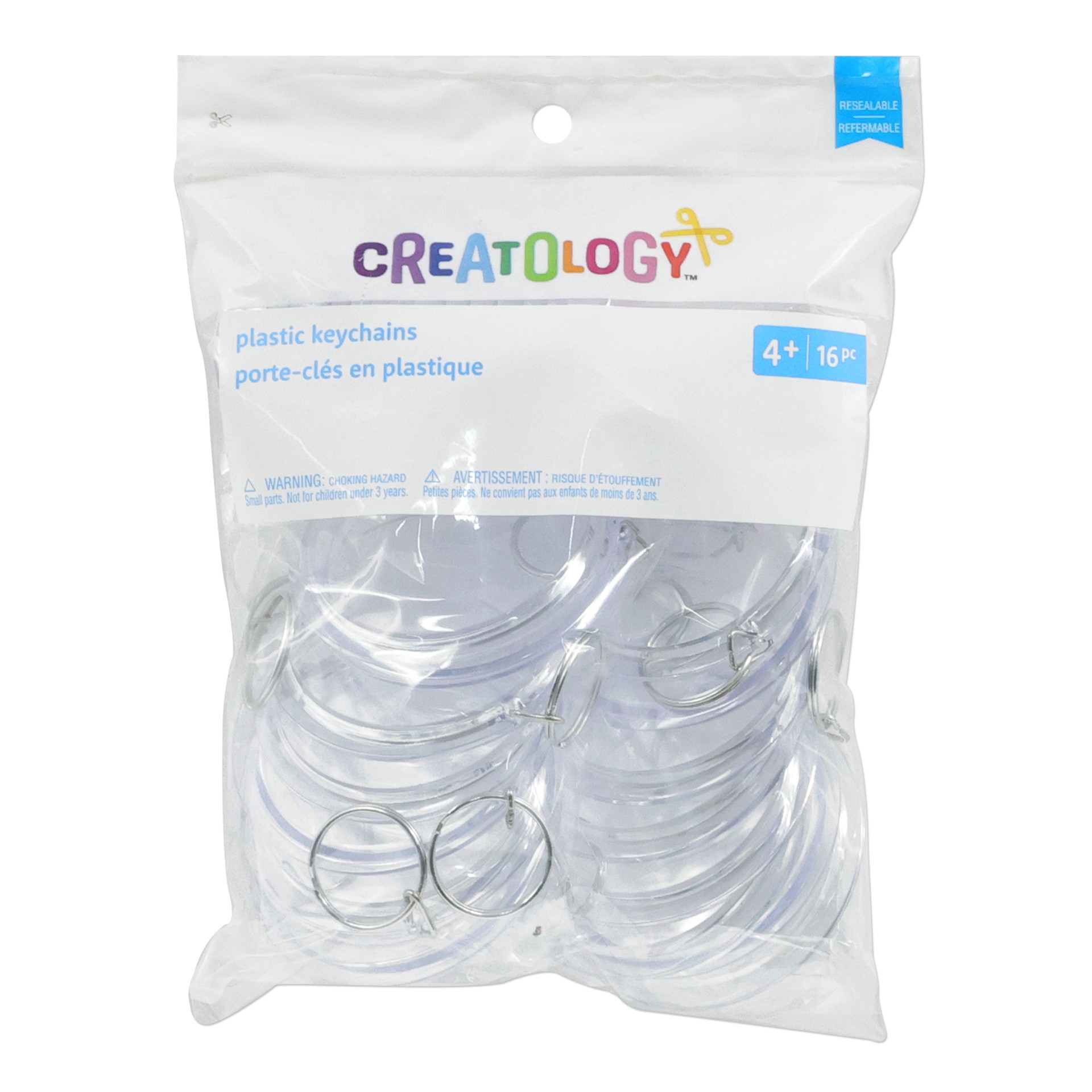 slide 2 of 3, Round Clear Plastic Keychains, 16ct. By Creatology, 16 ct
