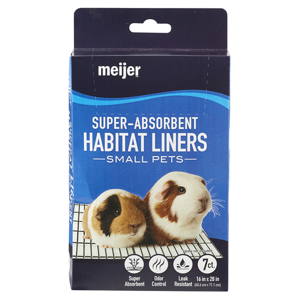 slide 1 of 1, Meijer Habitat Liners, Small Pets, Super-Absorbent, 7 ct