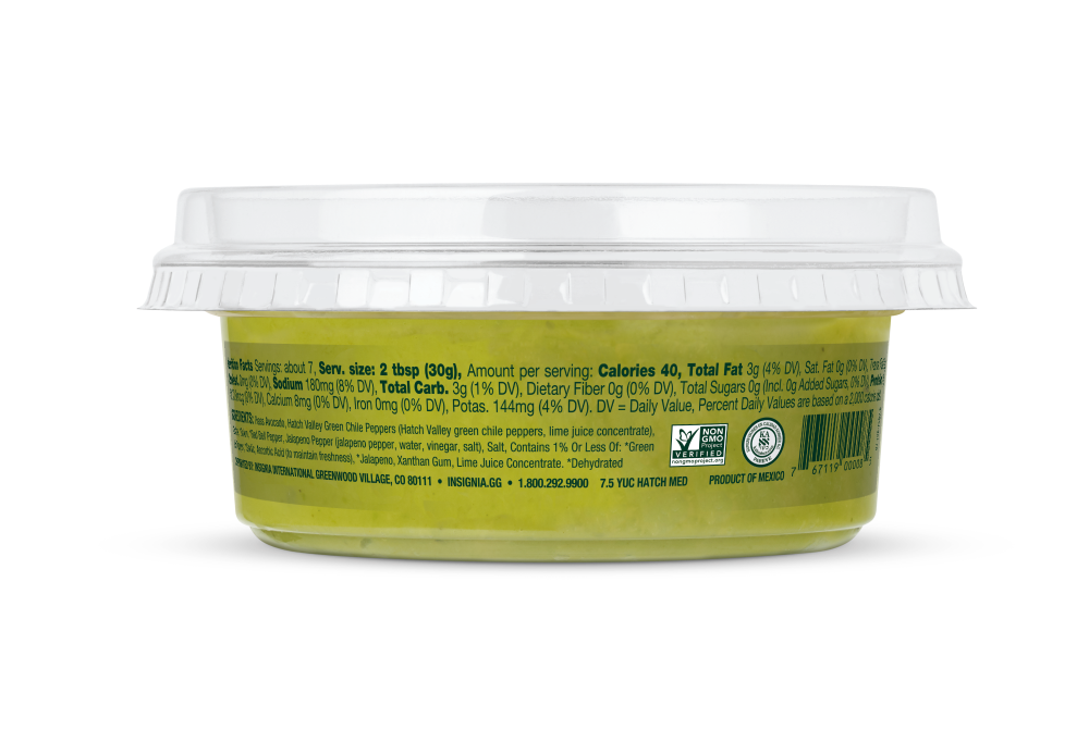 slide 2 of 2, Yucatan® Medium Chunky Hatch Green Chile Guacamole, 7.5 oz