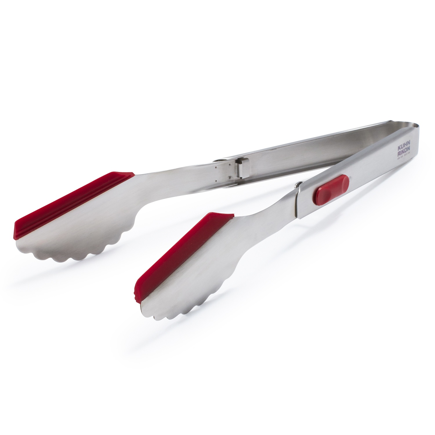 slide 1 of 1, Kuhn Rikon SoftEdge Locking Scalloped Tongs, Red, 1 ct