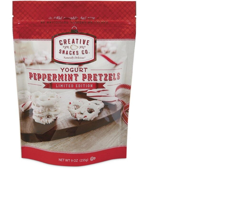 slide 1 of 1, Creative Snacks Co. Yogurt Peppermint Pretzels, 9 oz