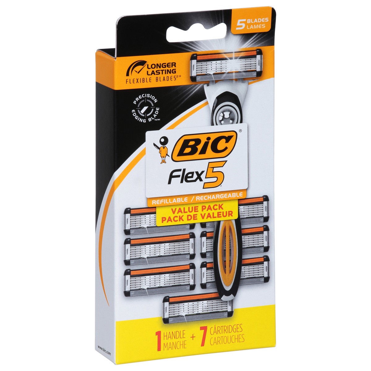 slide 7 of 9, BIC Flex 5 Refillable 5 Blades Value Pack Razors Value Pack 1 ea, 1 ea