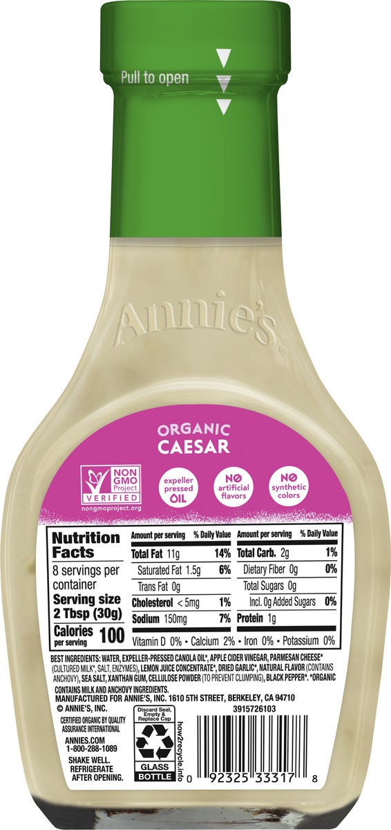 slide 5 of 9, Annie's Organic Caesar Salad Dressing, Non-GMO, 8 fl oz, 8 fl oz