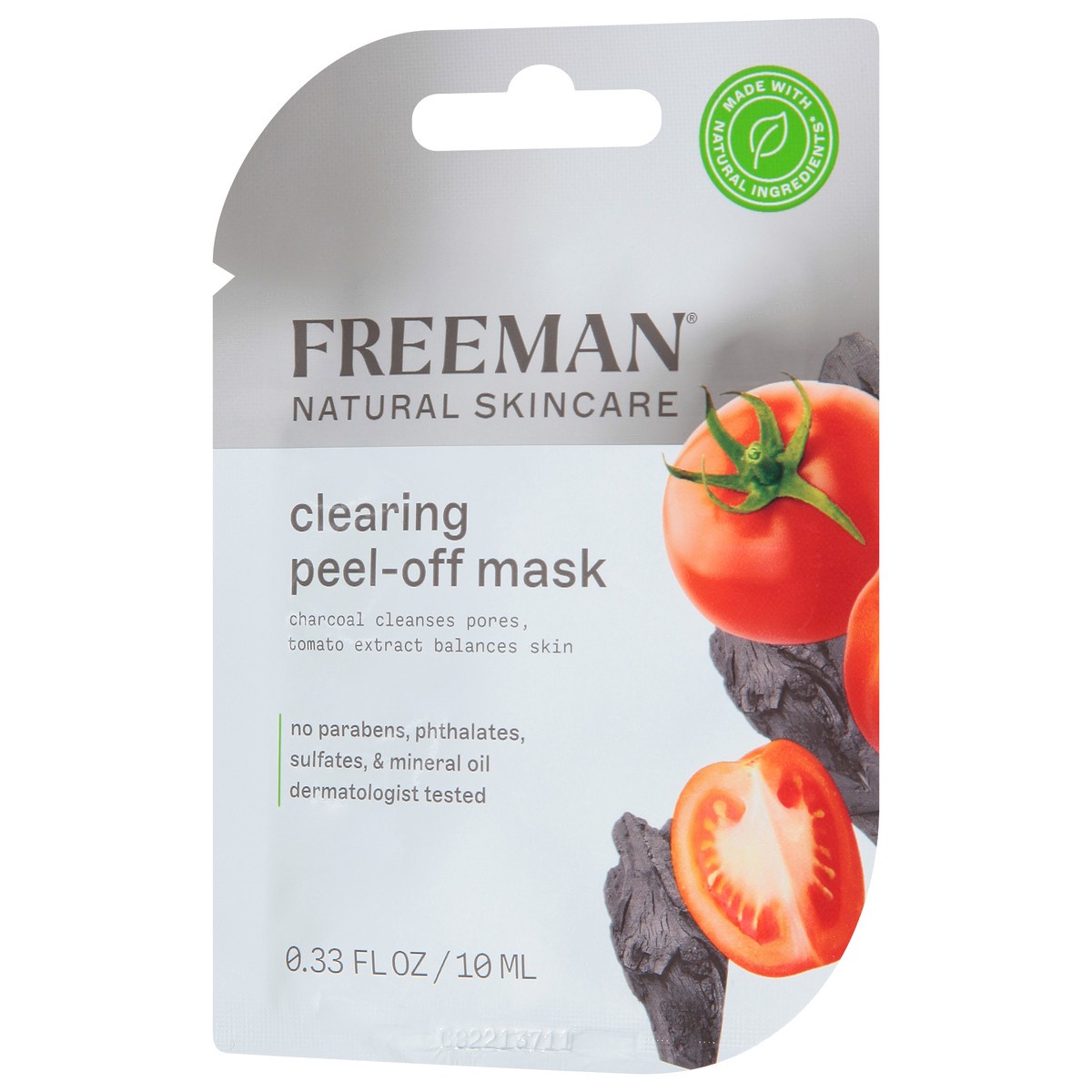 slide 6 of 9, Freeman Natural Skincare Tomato + Char Clearing Peel-Off Mask, 0.33 fl oz