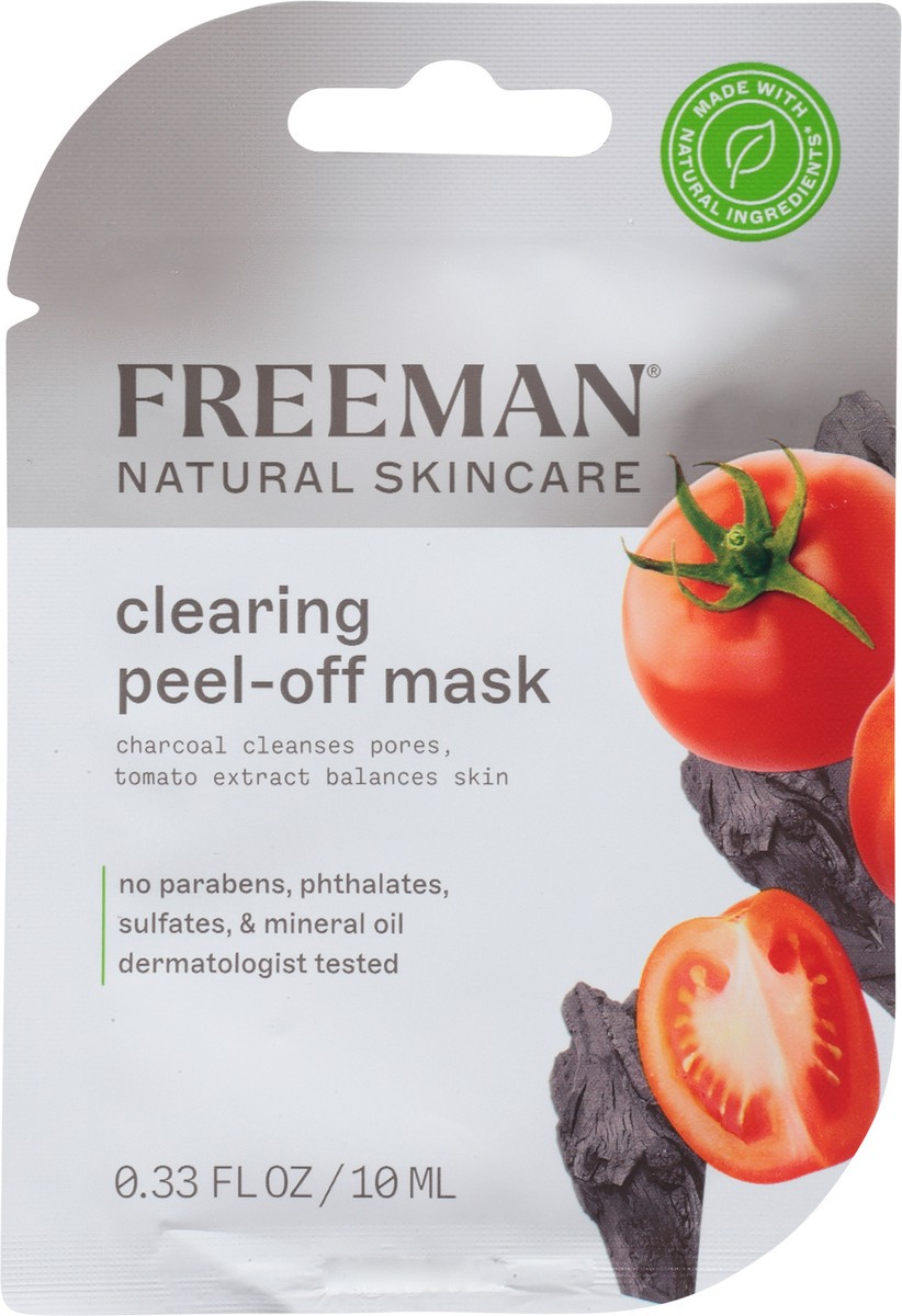 slide 9 of 9, Freeman Natural Skincare Tomato + Char Clearing Peel-Off Mask, 0.33 fl oz